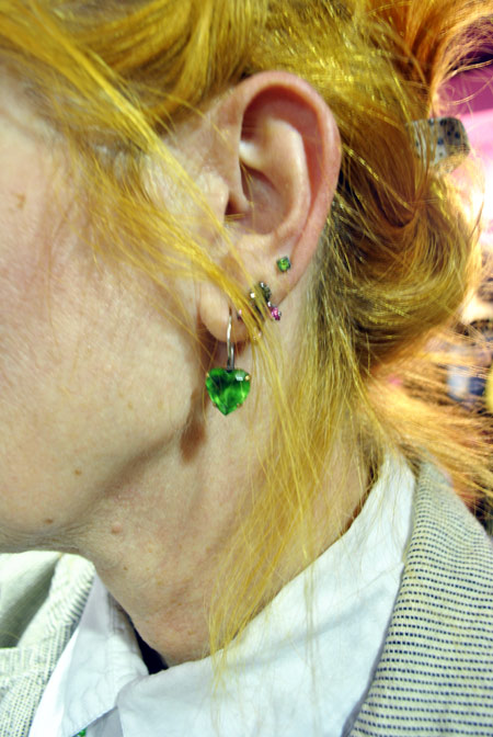 Earrings, colorful jewelry, handmade jewelry, emerald green