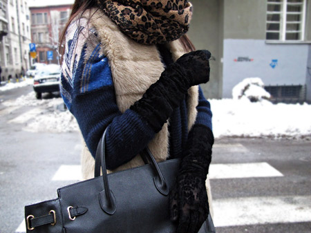 Lace, fur, leopard